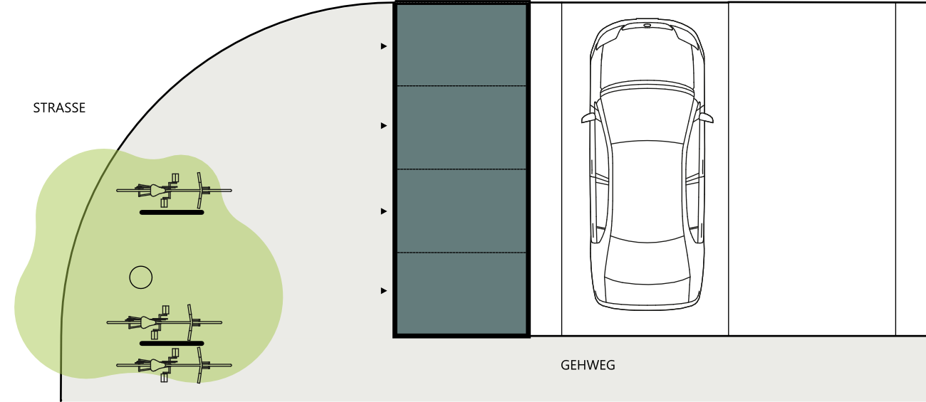 Fahrradgarage für Querparker