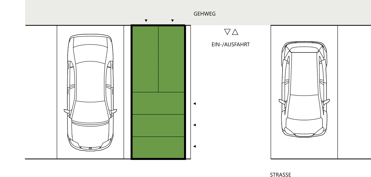 Fahrradgarage für Querparker