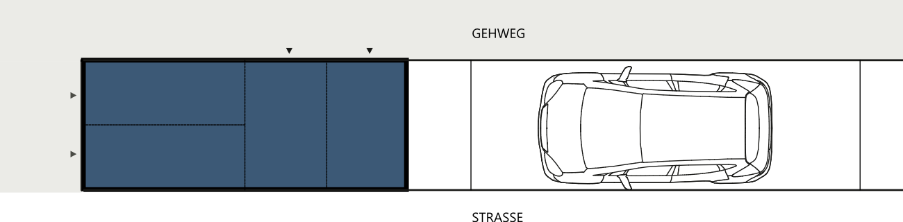 Fahrradgarage für Längsparker