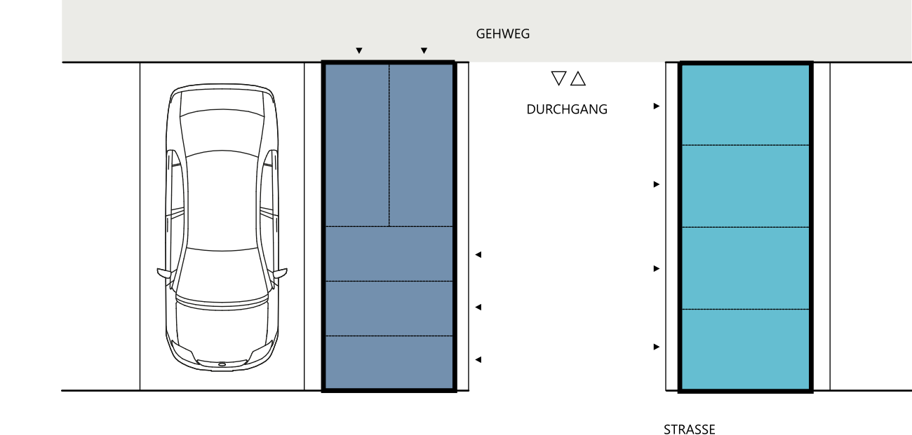 Fahrradgarage für Querparker