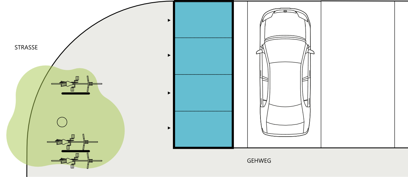 Fahrradgarage für Querparker