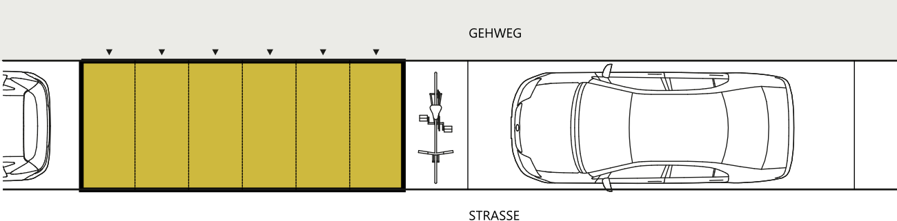 Fahrradgarage für Längsparker