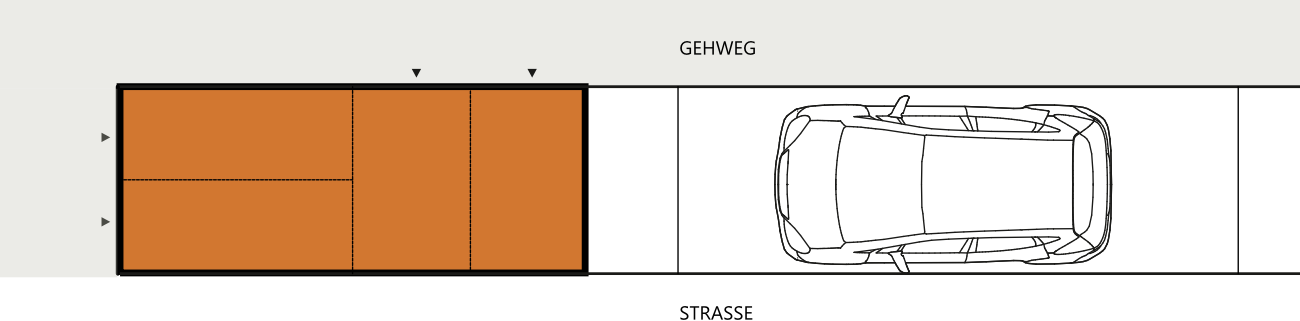 Fahrradgarage für Längsparker